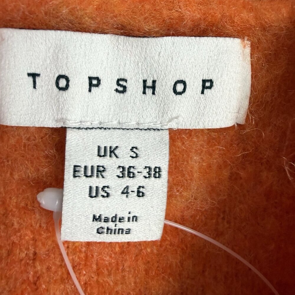Topshop Fluffy Knit Sweater Vest Multicolor Stripe V Neck Sleeveless Small - Picture 5 of 7